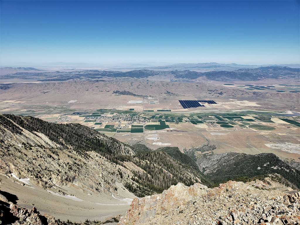 Looking west from the summit of Mt. Nebo at the plains 7000 ft below