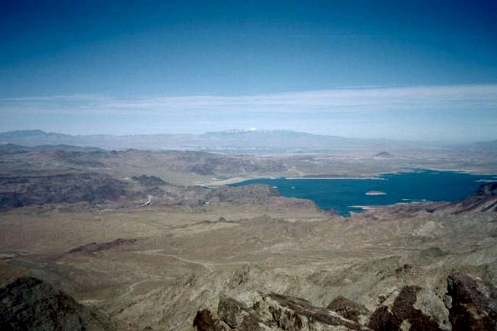 Looking down at Lake Mead.