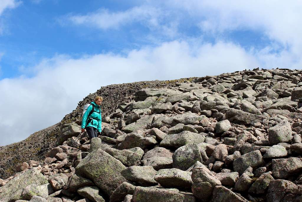 The west ridge of Cairn Toul (1291m) Cairngorms Scotland.