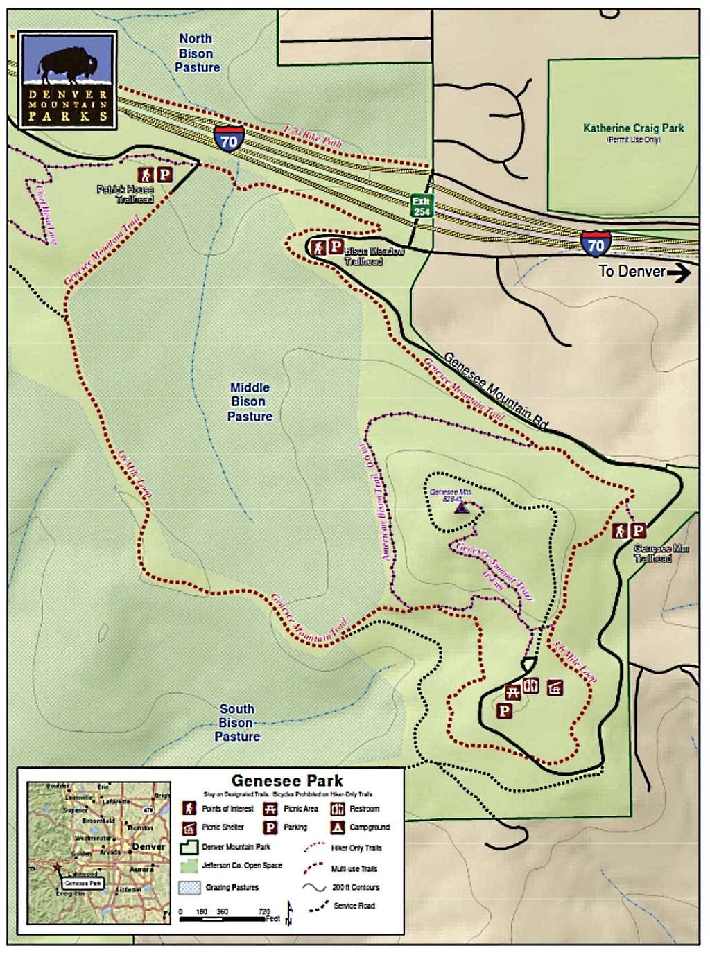 Genesee Mountain Park Trails Map