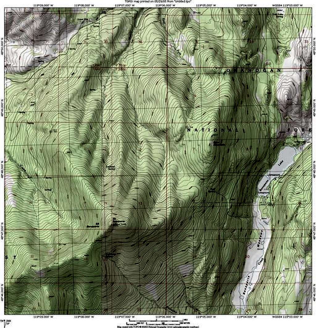 Mount Bonaparte topo map...