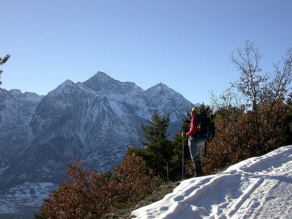 Emilio towards Alpe Cénéve 11-01-2005
