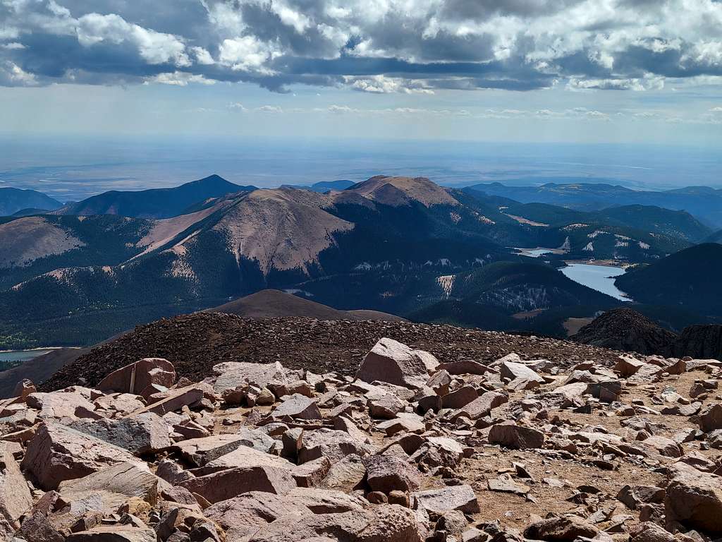 View from the top of Pikes Peak, looking southeast