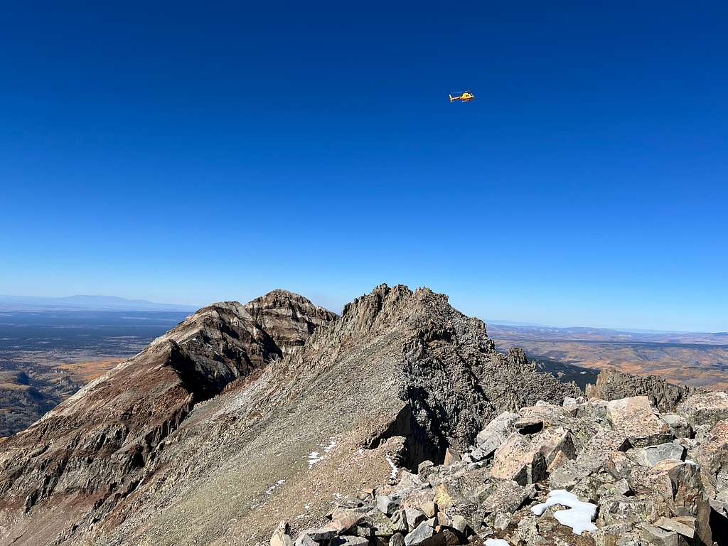Helicopter over Lavender Peak