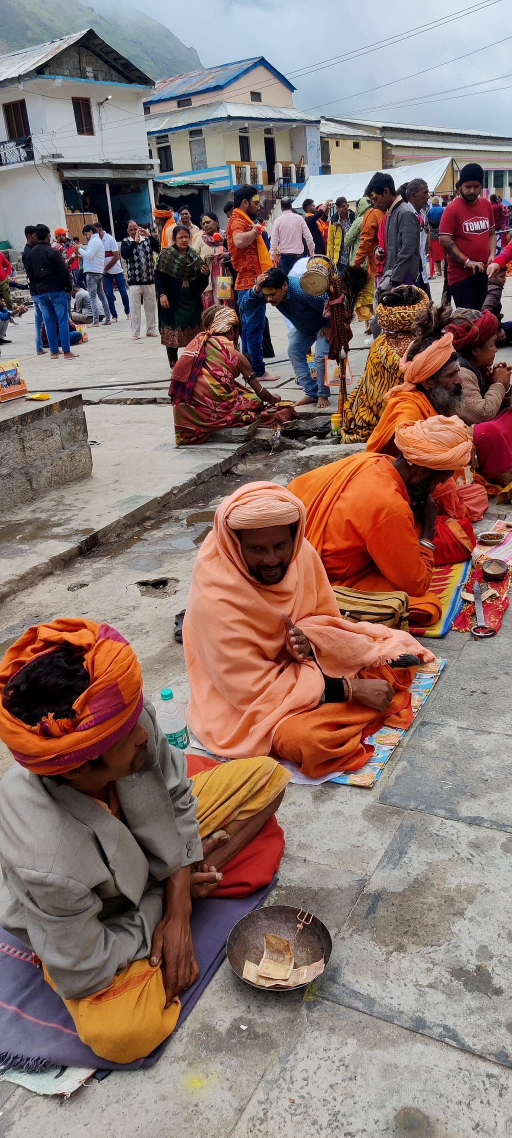 Sadhus outside Kedarnath Temple