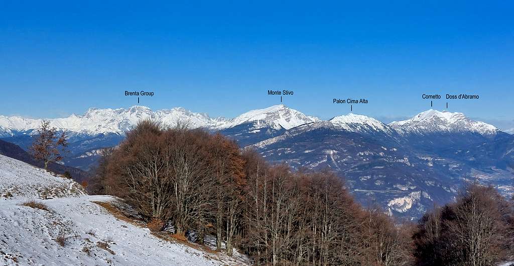 Labelled pano from route to Monte Vignola
