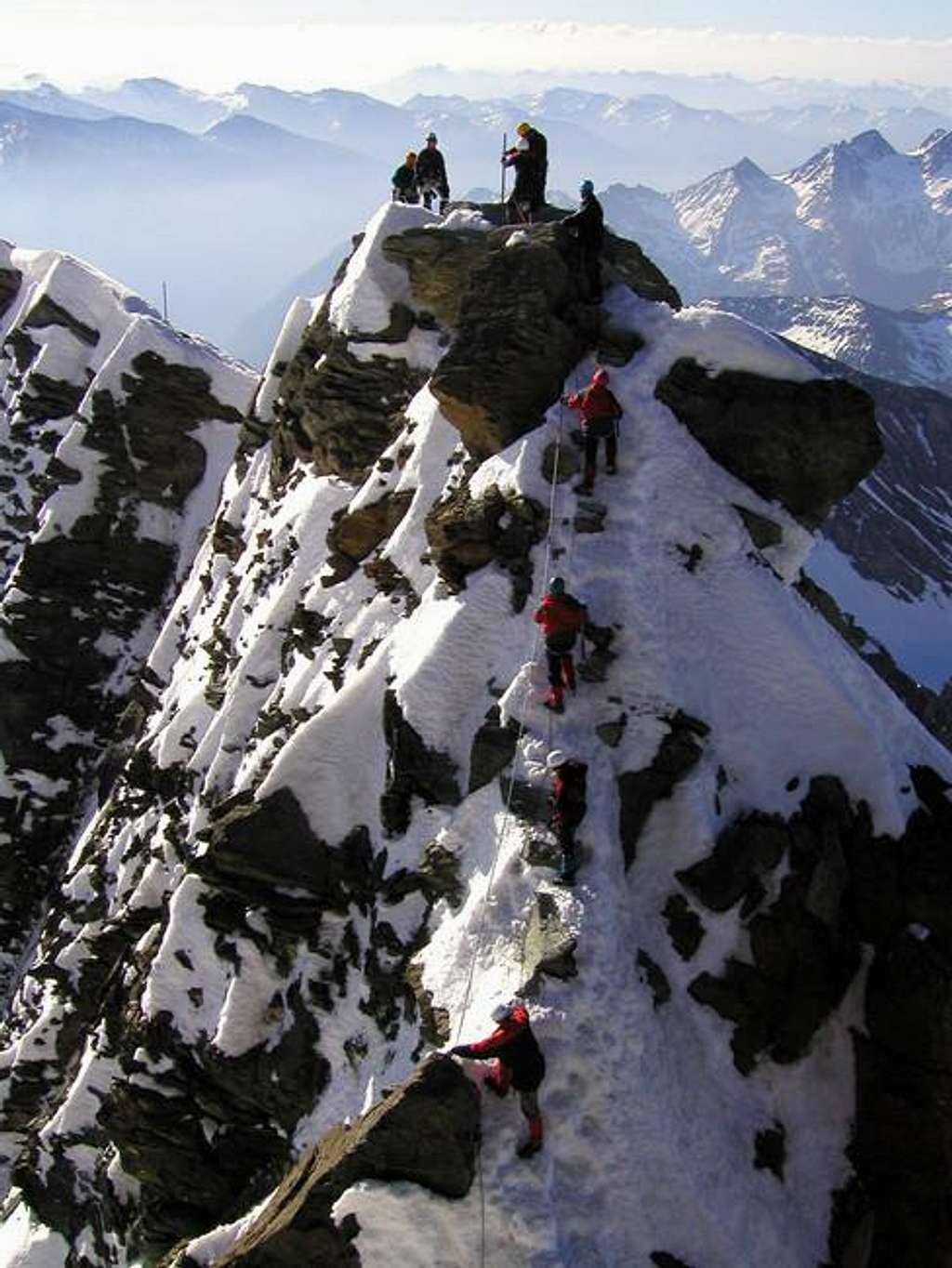 Climbing in the early morning...