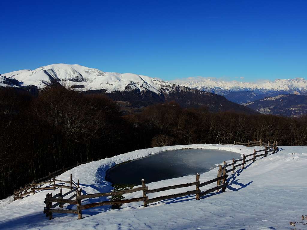 Frozen pond along the military road to Monte Vignola