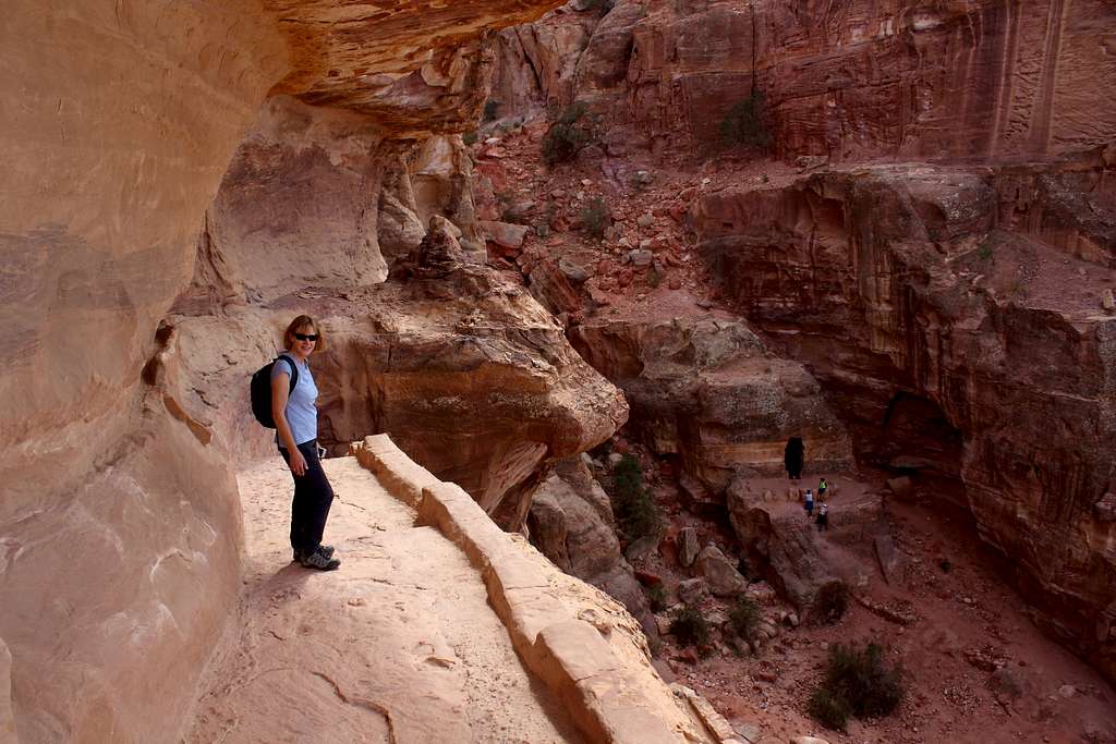 Descending Wadi al Farasa, Petra, Jordan