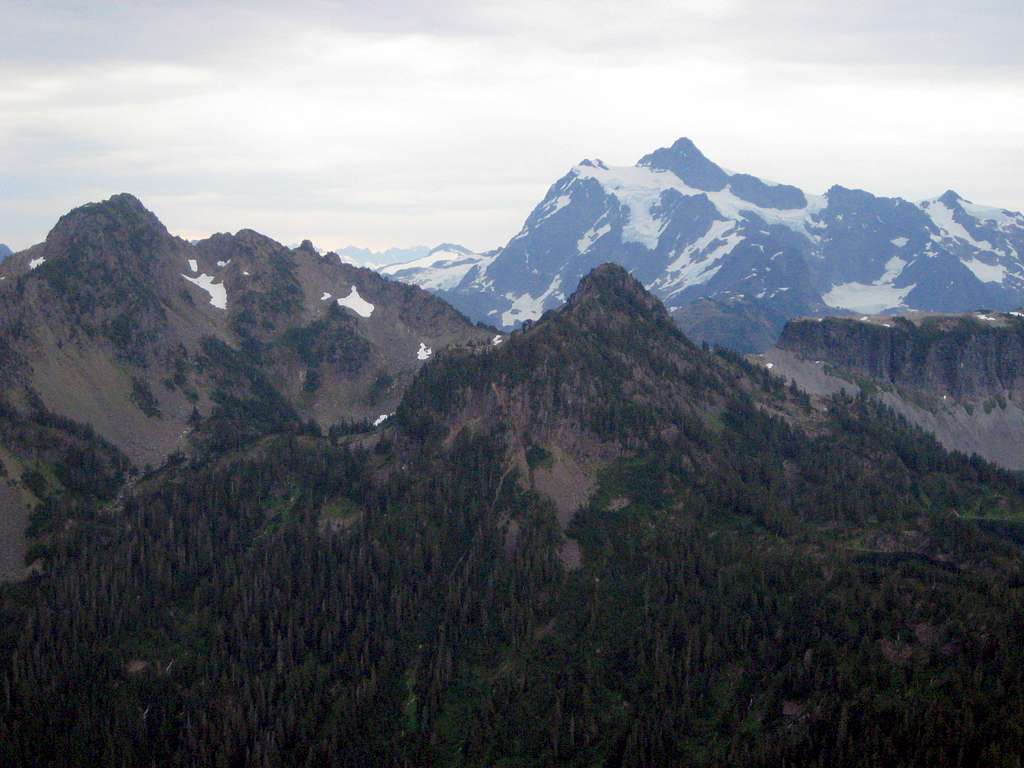Mount Shuksan and Mazama Dome from Barometer Mountain