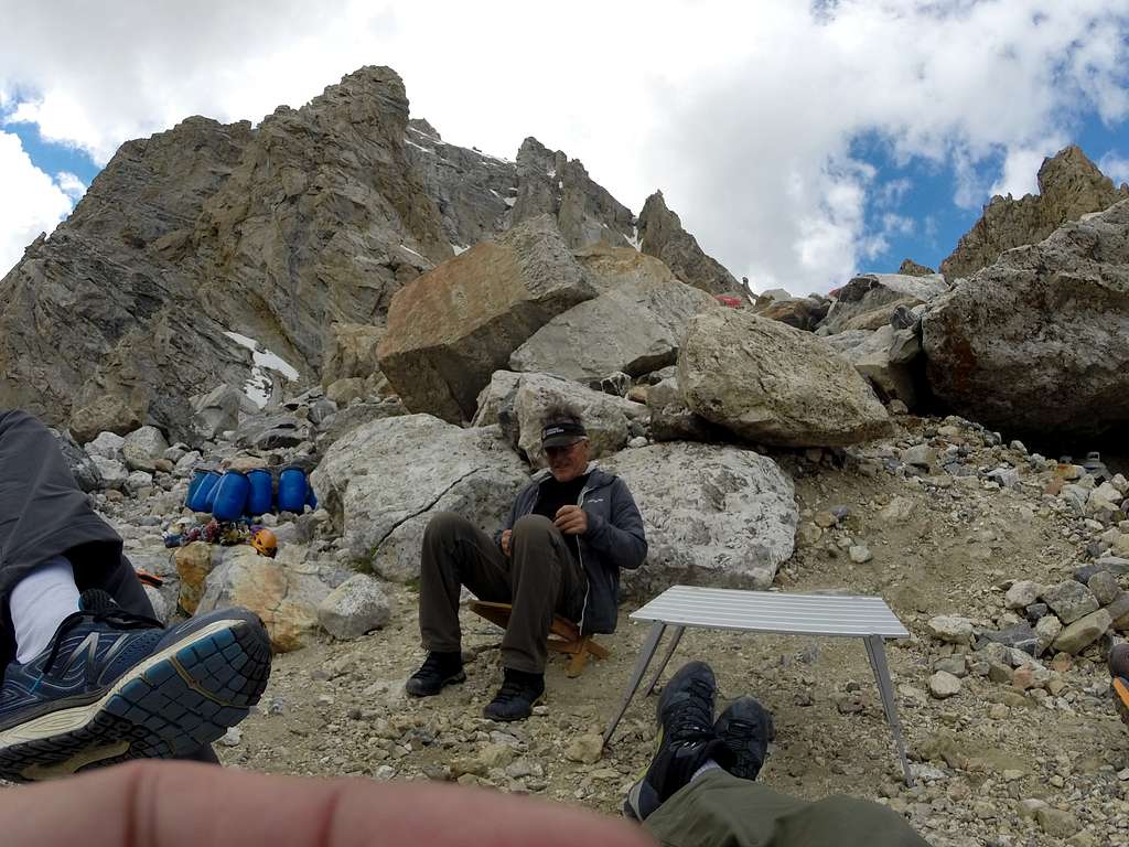 Chillin after a days adventure -guide Curtis The Mt. Guides