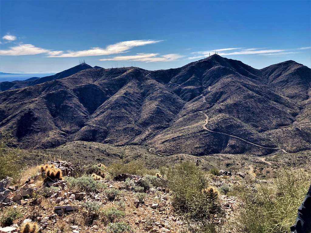 View south towards Barry Goldwater Peak and Radio Summit from Twin Peaks East