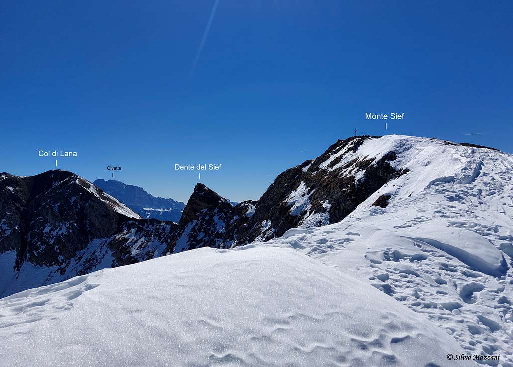 Labelled pano of Col di Lana group