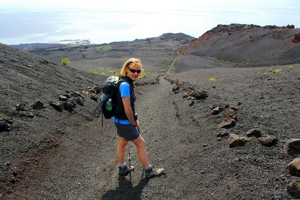 Crossing the lava field, Volcan Teneguia, :a Palma