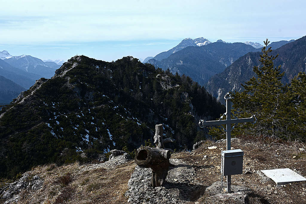 On the summit of Monte Nebria East