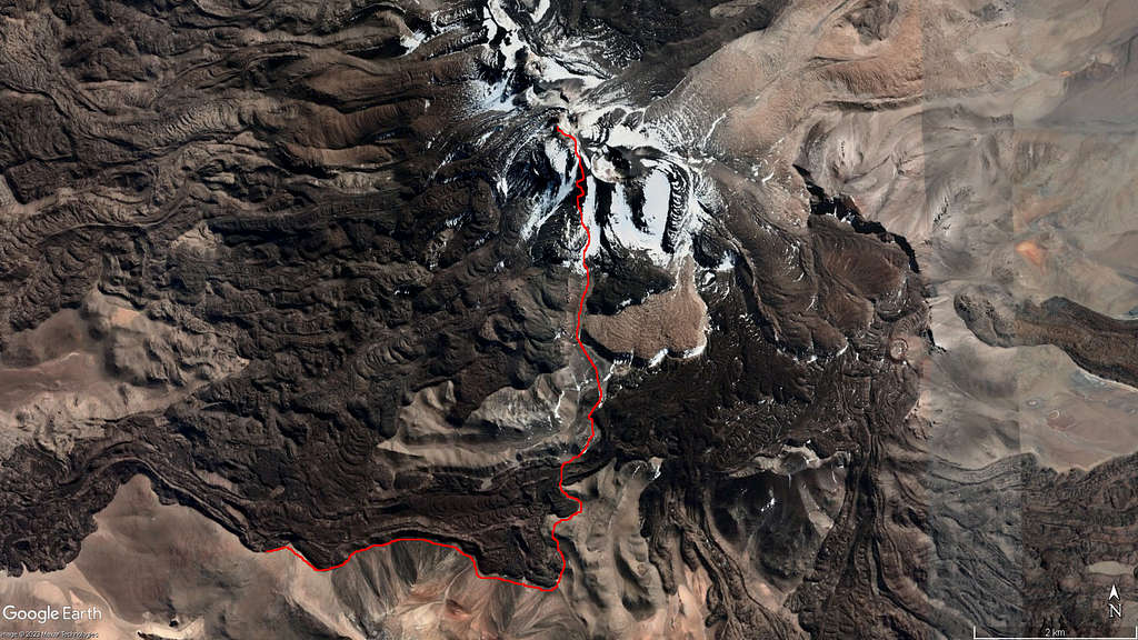 El Condor - south route satellite view