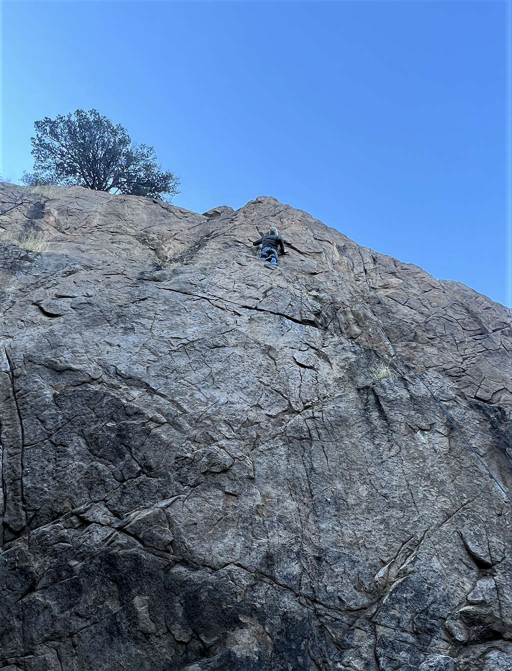Dow soloing Jacob's Ladder, 5.8