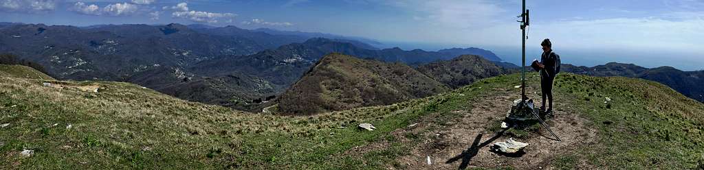Pano view (approximately Eastwards) from the summit of Monte Croce dei Fo'