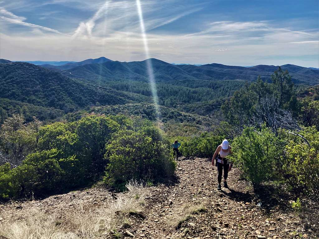 Hiking up the connector trail to the ridge