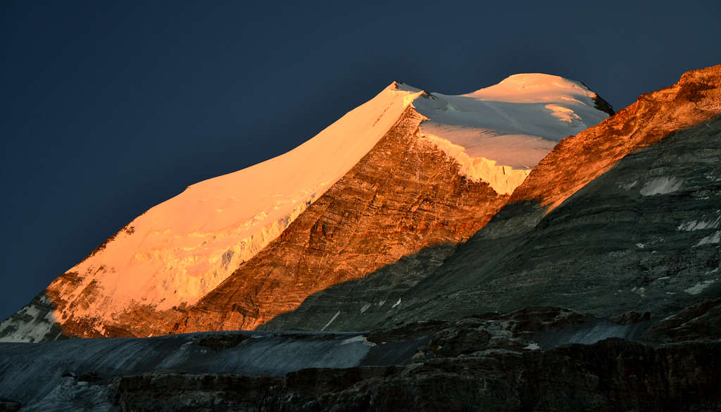 Bishorn (4153 m) seen at sunrise