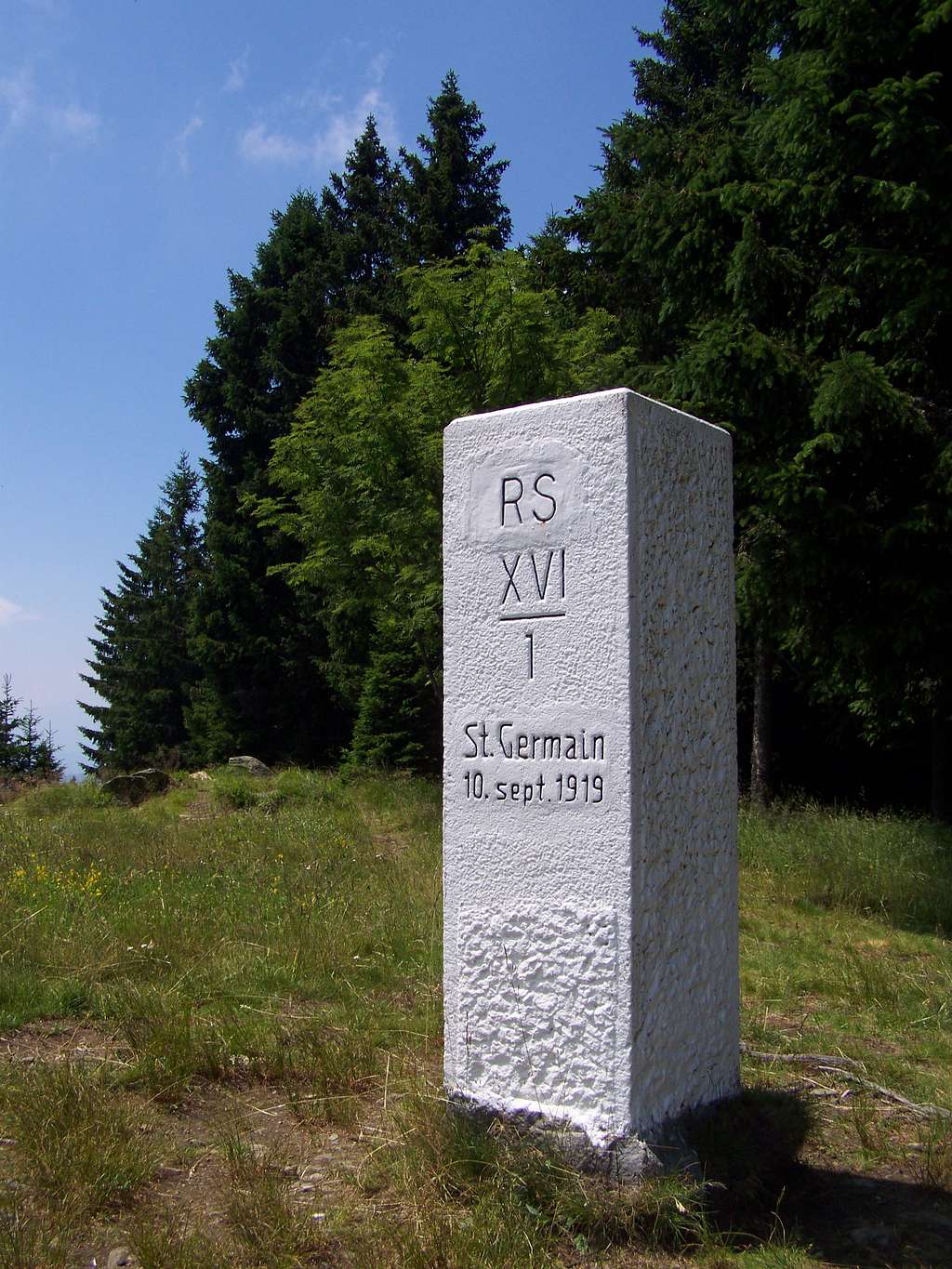 Border stone erected in 1919