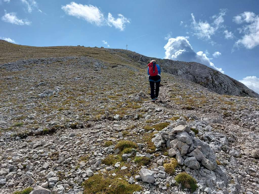 Last steps toward the summit of Monte Cernera