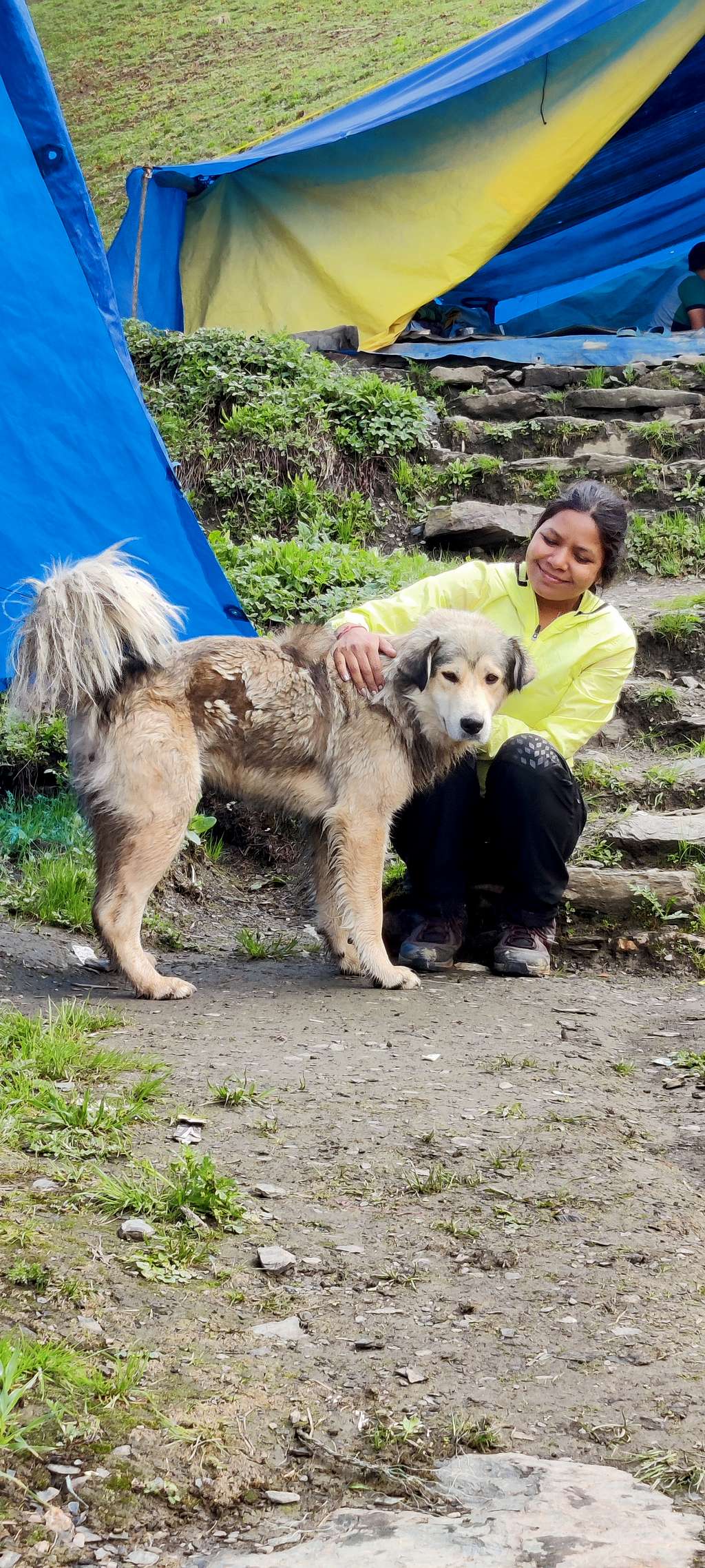 Preeti with the dog at Kunsha