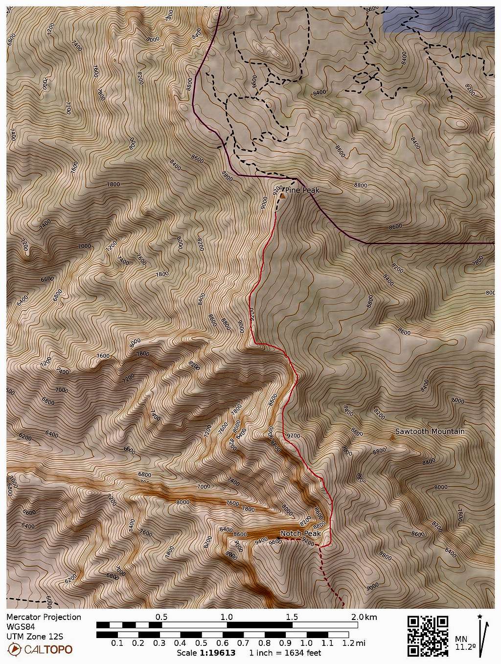 Notch Peak North Ridge Map