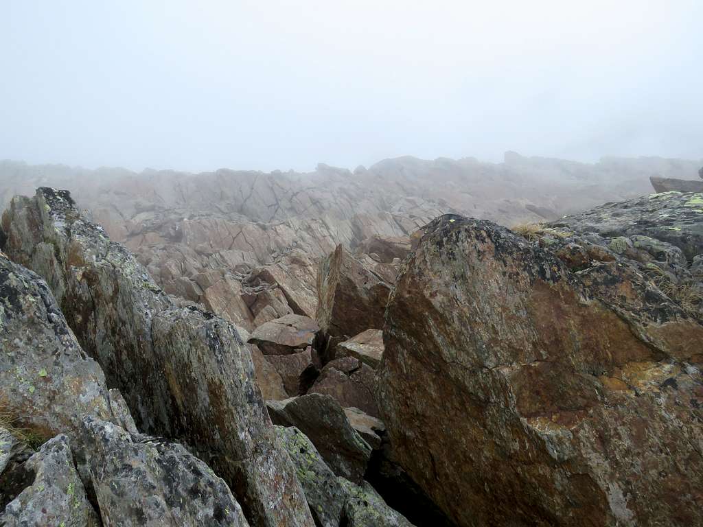 Misty and jaggy ridge