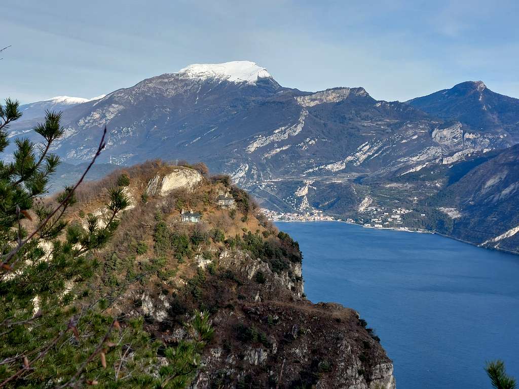 Monte Stivo and Lago di Garda seen from surroundings of Pregasina