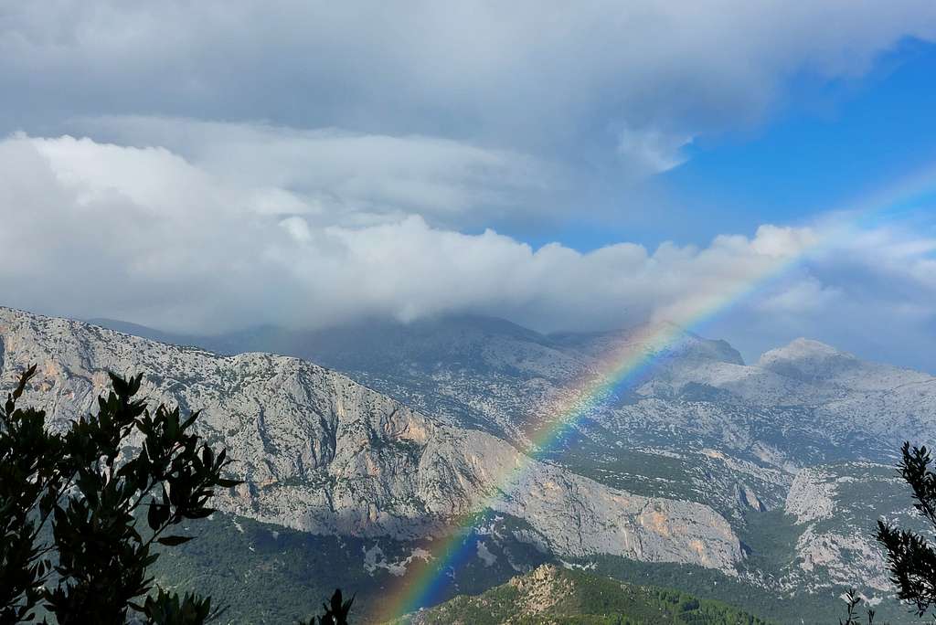 Rainbow over Monte Oddeu, Sardinia