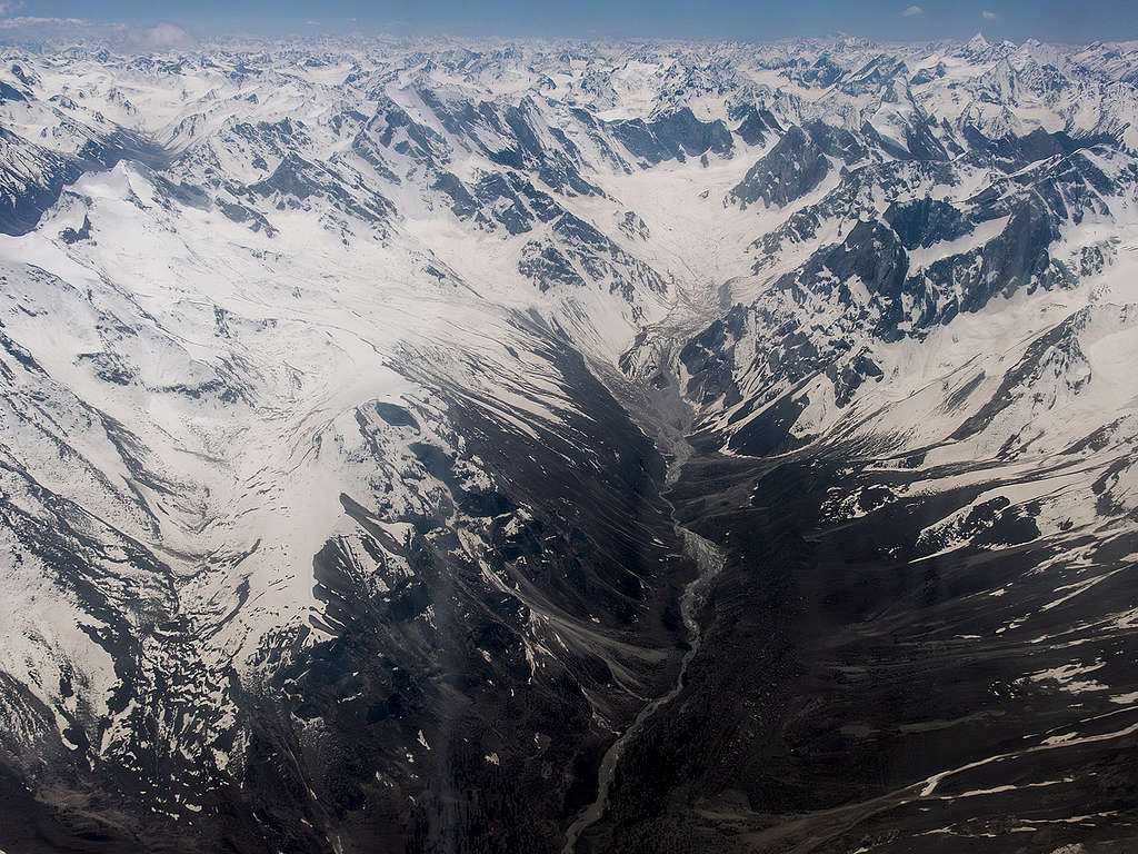 Himalaya seen from plane