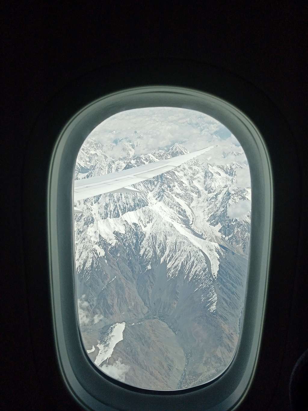 Aerial view of Trich Mir and Hindukush Mountains