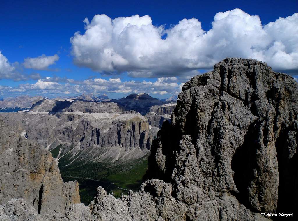 The Sella group seen from Torre Innerkofler