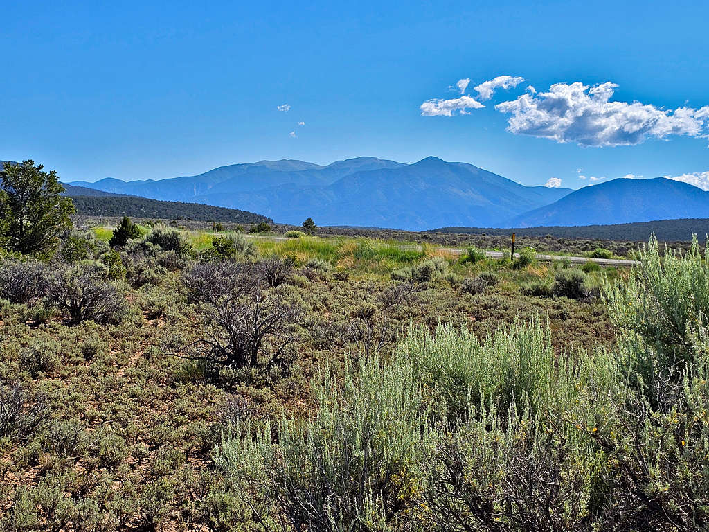 Cabresto Peak 12448 ft, Peak 12456 ft and Pinabete Peak 11948 ft