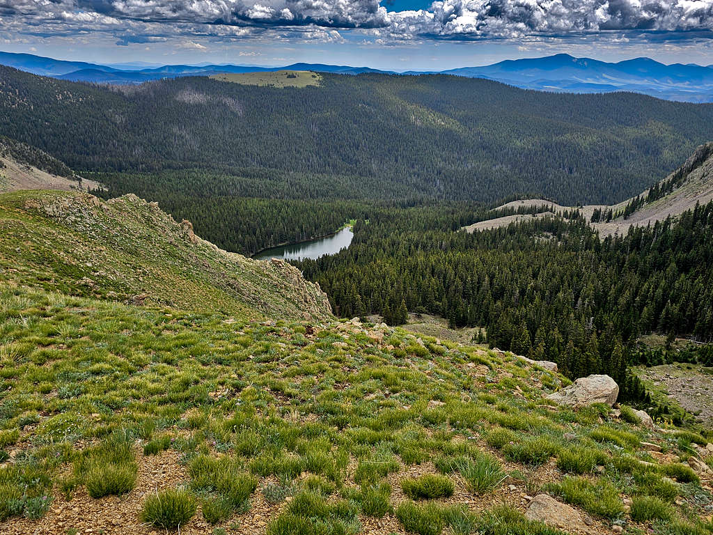 Heart Lake from the edge of the plateau