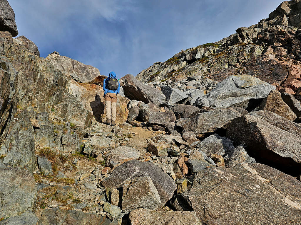 Up the slopes of Bomber Mountain