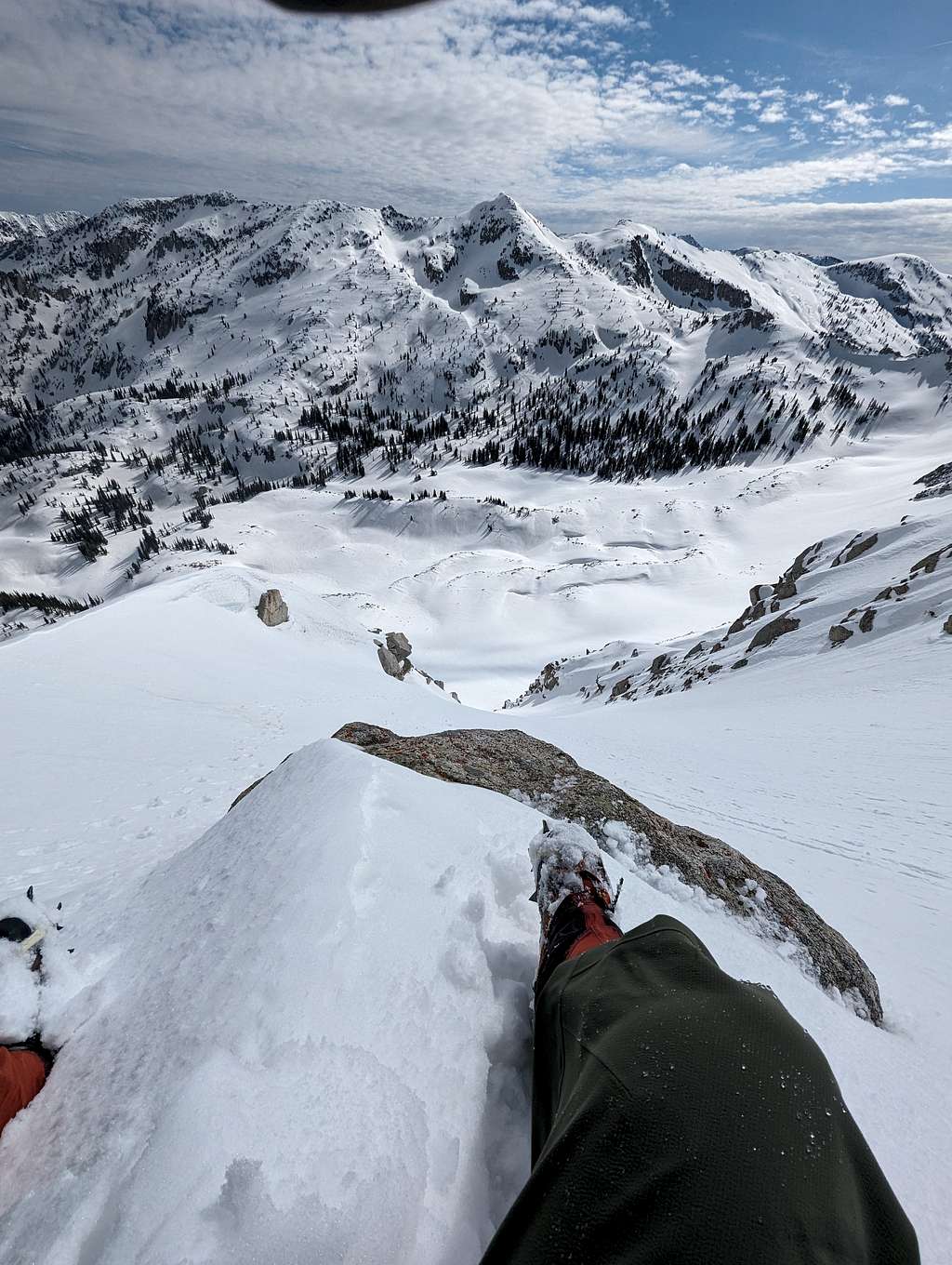 Resting on a big boulder en route to Lone peak Summit ridge