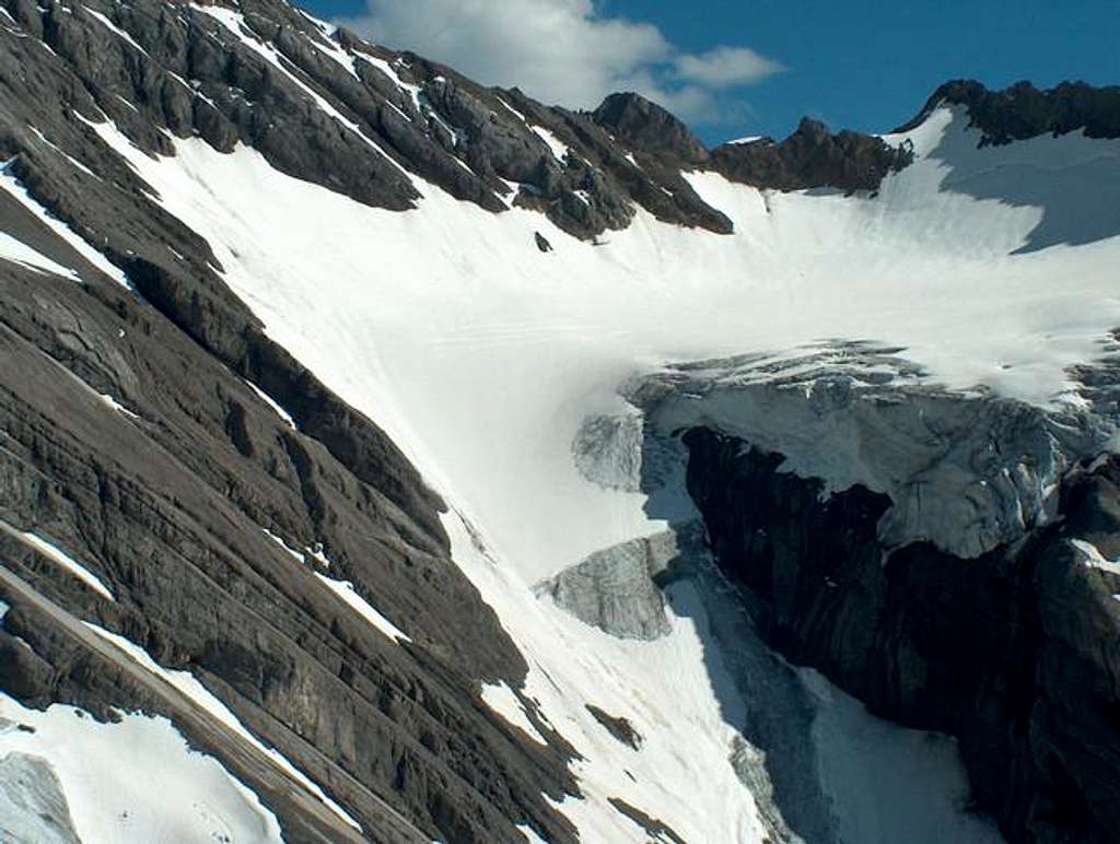 The small Twin Glacier. Route...