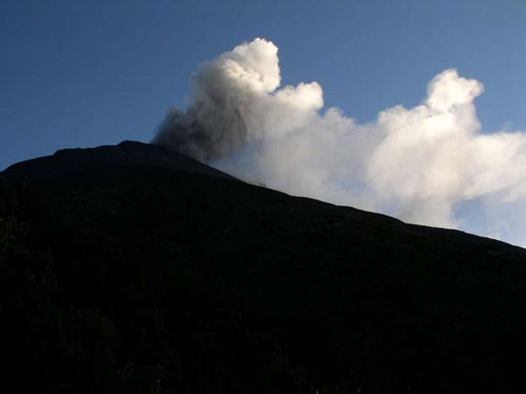Tungurahua in eruption.