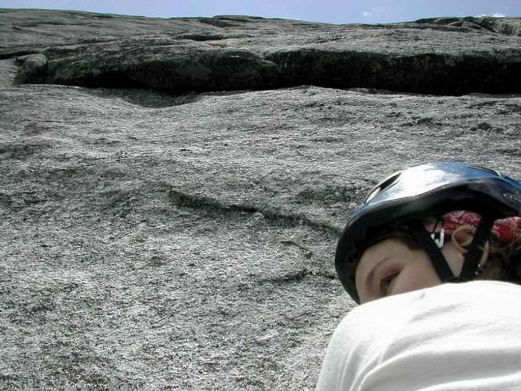 Looking up at the crux pitch...
