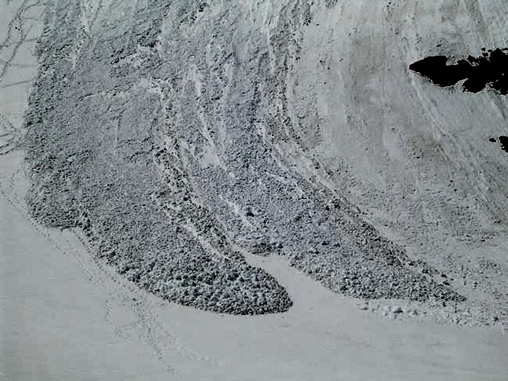 A close-up of avalanches on...