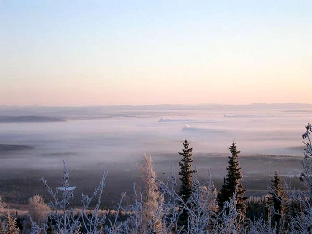 Ice fog in the valley below...