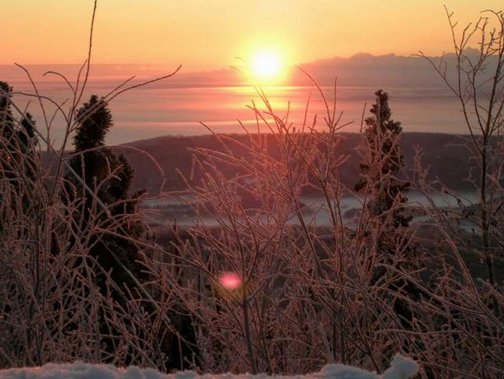 Sun rising over the Alaska...