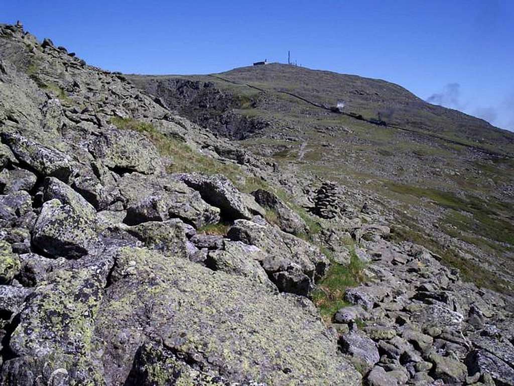 Looking back up to the summit...