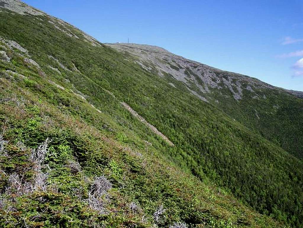 Looking back up to the summit...