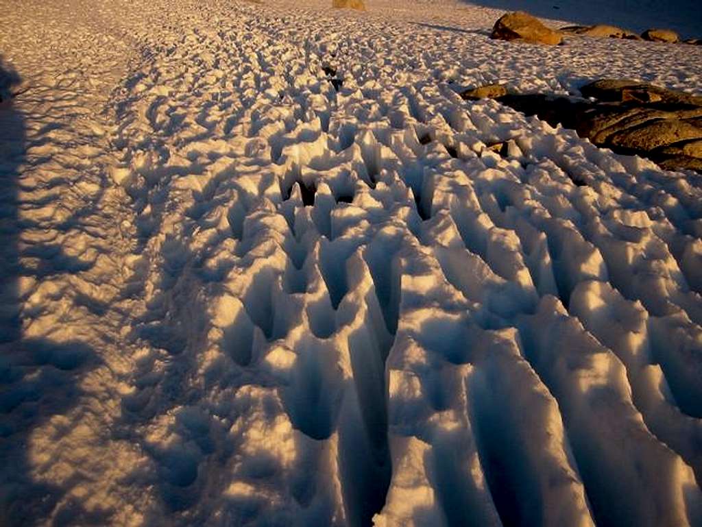 Snow surface on the trail...