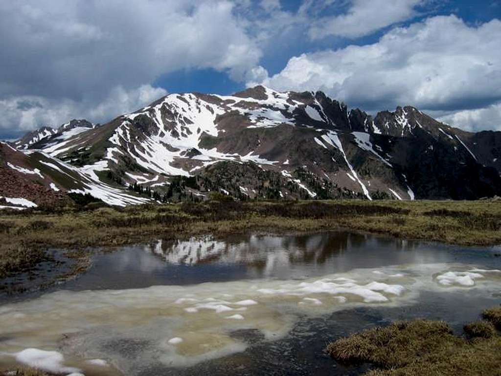  Red Peak reflected in a tarn...