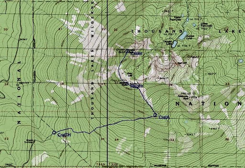 Topo Map of the Magee Trail....