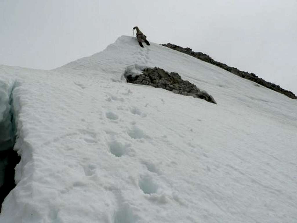 The snow cornice at the top...